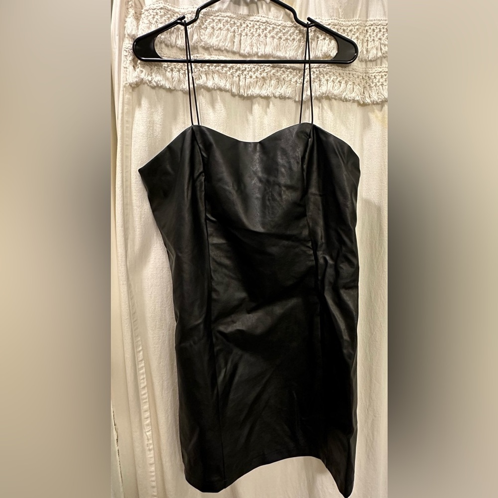 Faux Leather Mini Dress